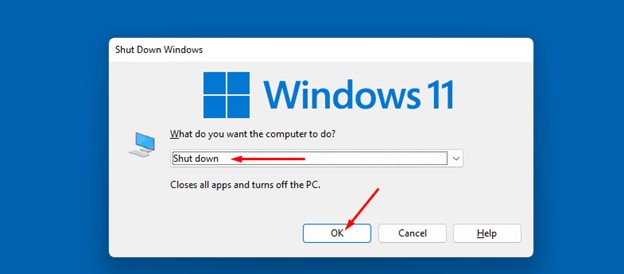 druk op ok om af te sluiten