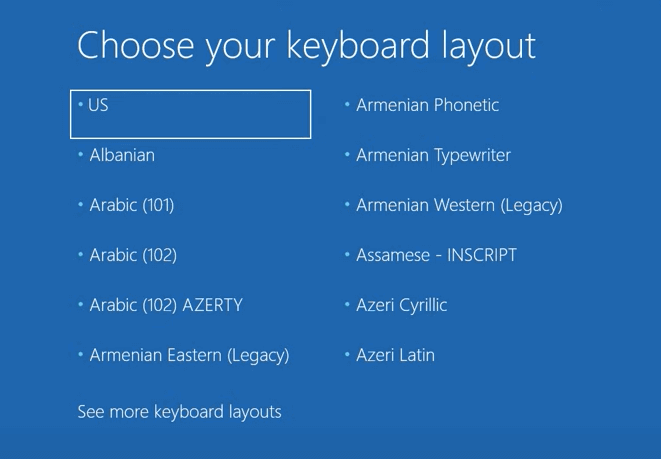 selecteer schijflay-out