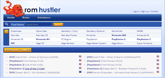 Romhustler-startpagina