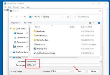 sla het batchbestand op