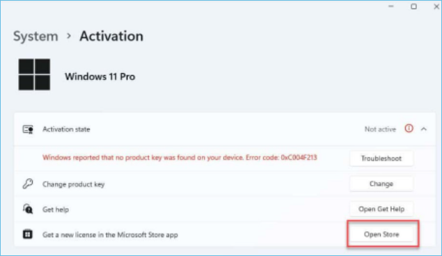 selecteer open winkel uit de opties
