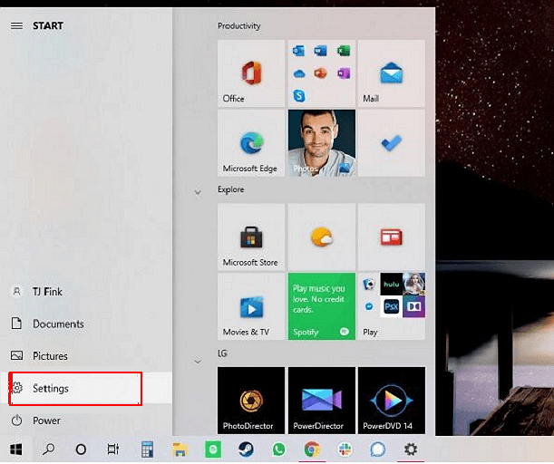 Ga naar Instellingen