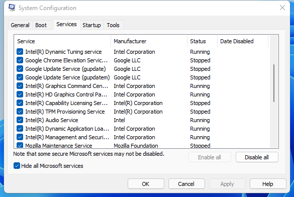 Schakel conflicterende programma's uit