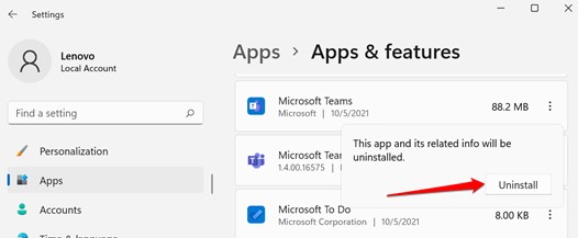 verwijder onnodige apps