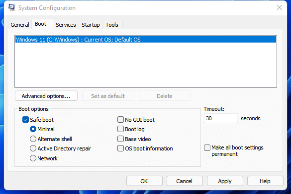 Opstarten in veilige modus