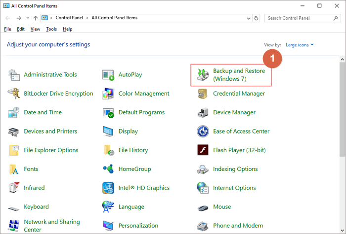 back-up pc met behulp van Windows back-up en herstel stap1