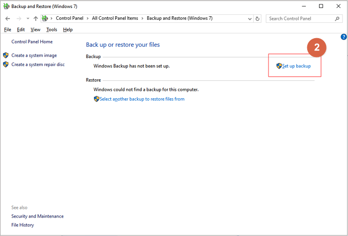 back-up pc met behulp van Windows back-up en herstel stap2