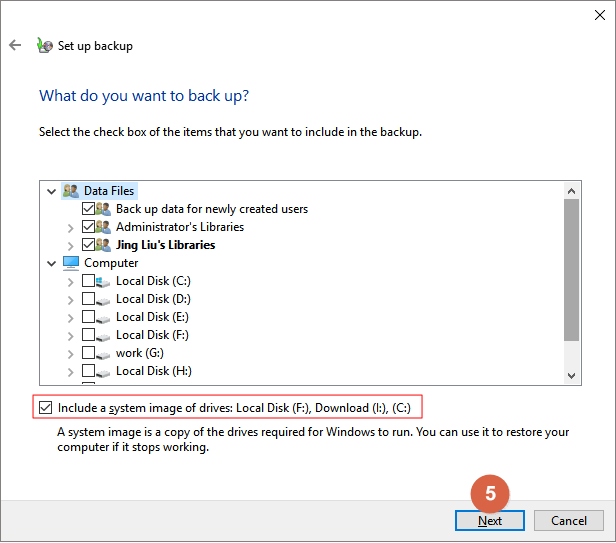 back-up pc met behulp van Windows back-up en herstel stap5