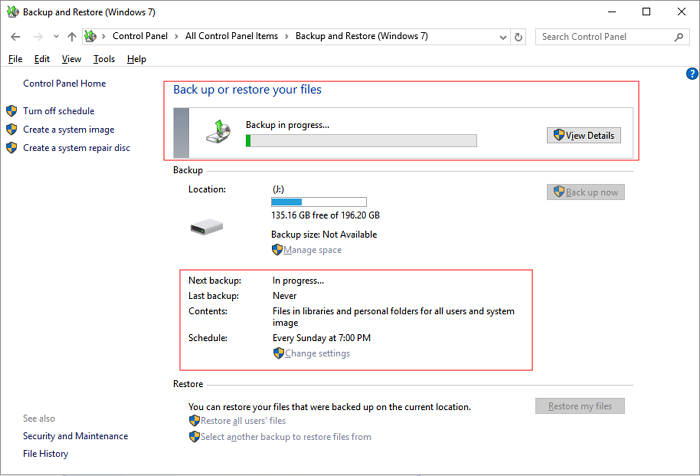 back-up pc met behulp van Windows back-up en herstel stap8