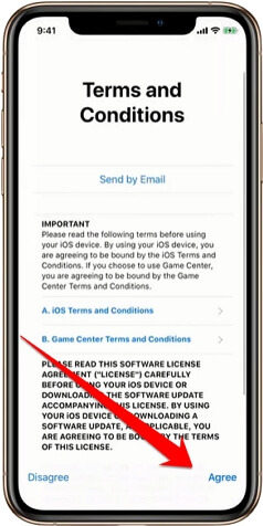 accepteer de voorwaarden na het inloggen