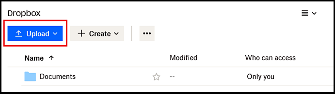 upload dropbox-bestanden