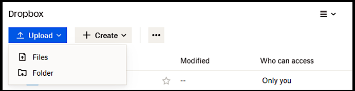 bestanden uploaden naar dropbox