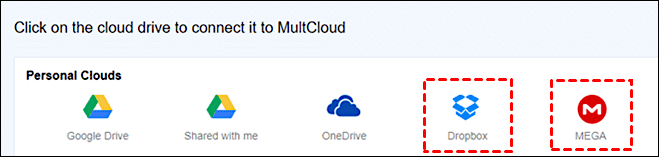 voeg mega en dropbox toe aan multicloud