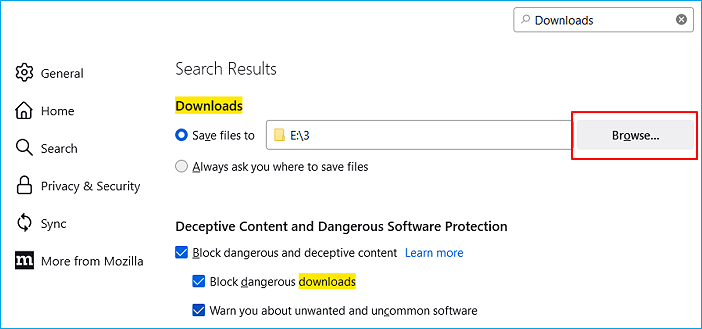Downloadlocatie wijzigen