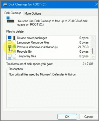 Kies Bestand om op te ruimen