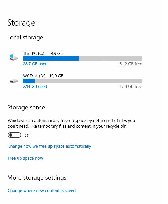 het opberggedeelte openen.