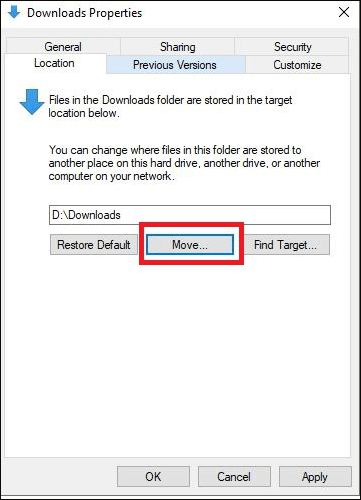 Klik op de verplaatsingsoptie