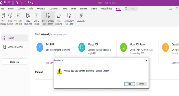deactiveer foxit phantomPDF