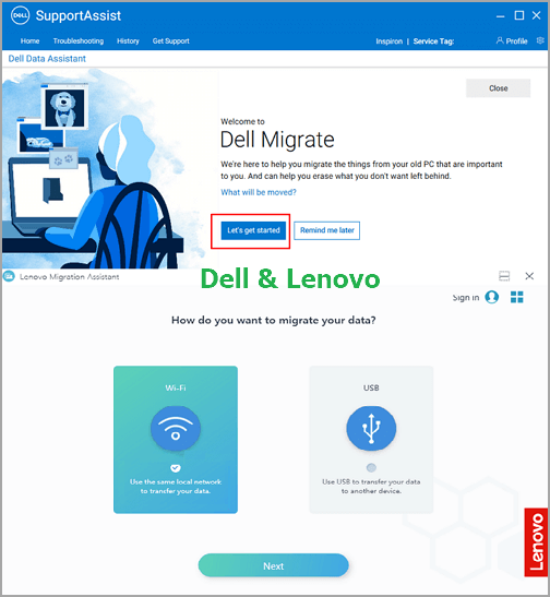 Dell Migrate en Lenovo Migration Assistant