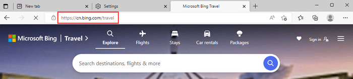 bing reizen - Microsoft Edge