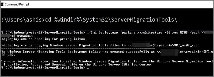 Typ de opdrachtregel om een implementatiemap te maken