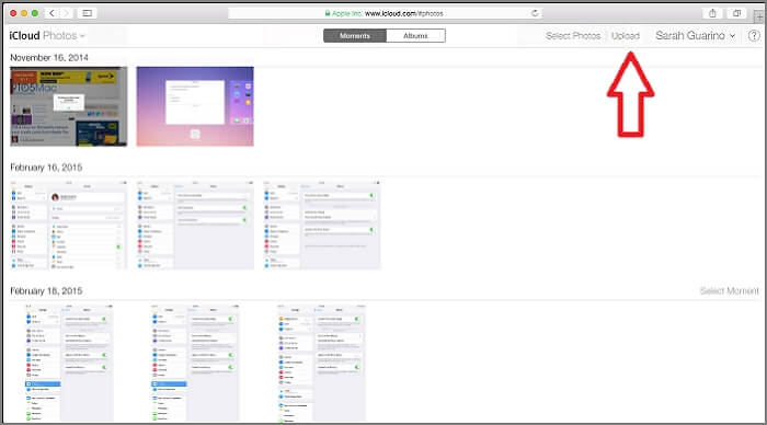 exporteer foto's van Google Photos naar icloud door afbeeldingen naar de icloud te importeren step2