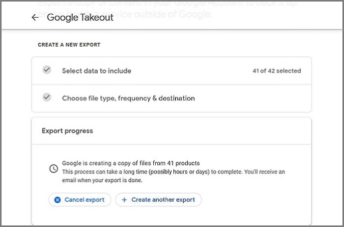 exporteer foto's van Google Photos naar icloud op pc via Google Takeout Step3