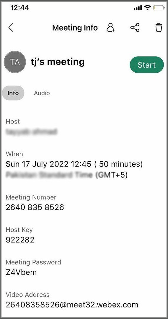 webex vergaderlocatie wijzigen in mobiele app