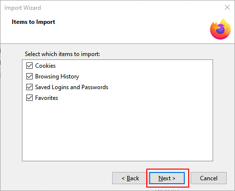 Selecteer items om te importeren