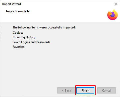 Voltooi het verplaatsen van IE-gegevens naar Firefox