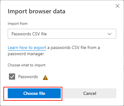 CSV IE-wachtwoorden importeren in Edge