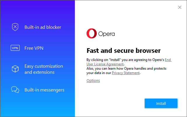 
Opera opnieuw installeren op nieuwe PC.