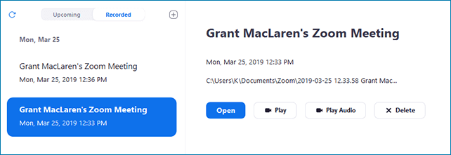 lokale opname-opties