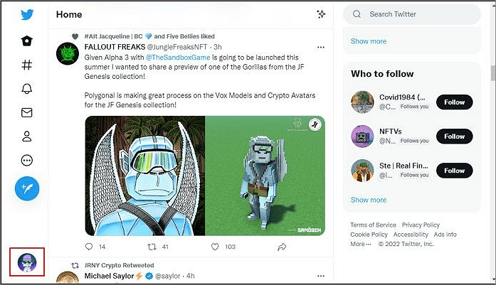 tik op profielpictogram