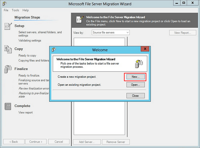 Windows Server Migration Toolkit starten