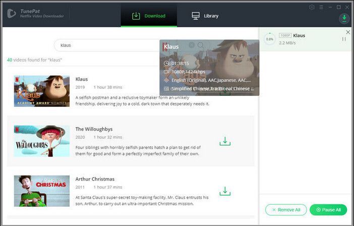 klik op de downloadoptie