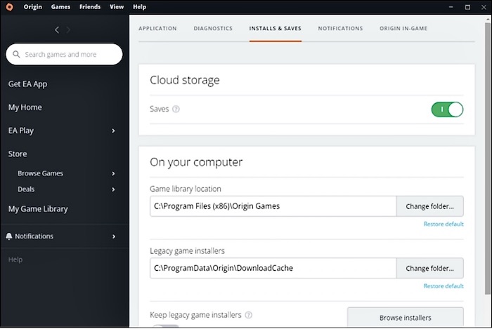 verplaats originele spellen naar een andere schijf