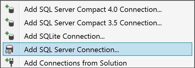 selecteer de SQL-serververbinding toevoegen