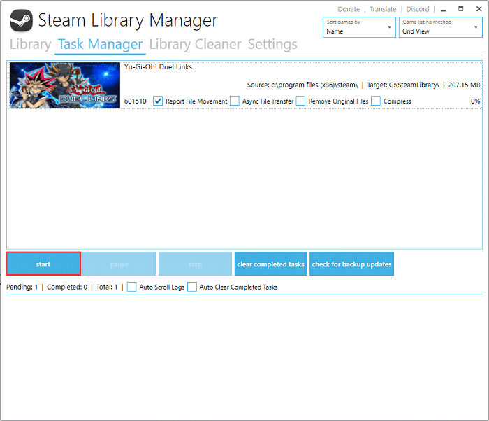 verplaats steam game naar een andere drive in steam library manager stap 2