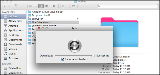synchroniseren in odrive