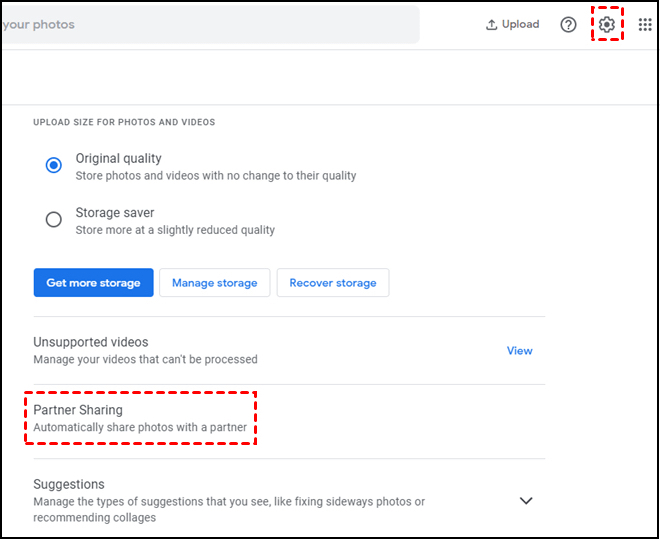 partner delen in google foto's