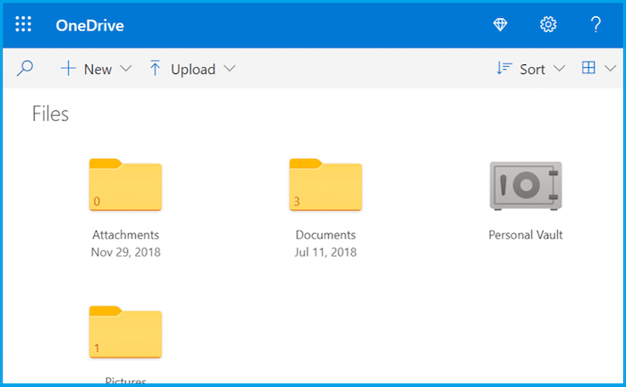 Plak het bestand in OneDrive.
