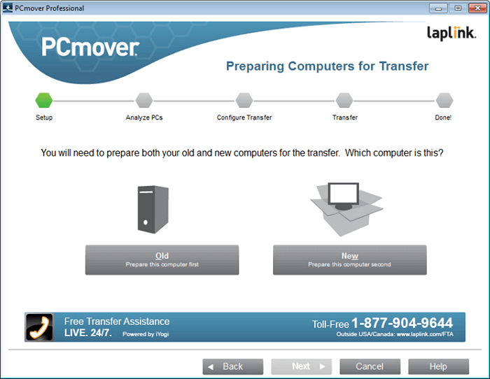 PCmover-interface