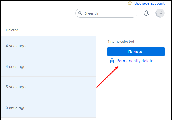 verwijder alle dropbox-bestanden in één keer