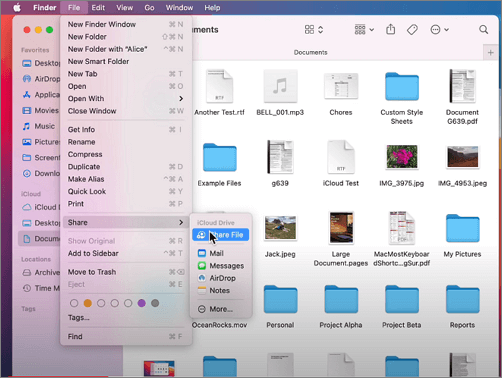 Druk op Bestand delen