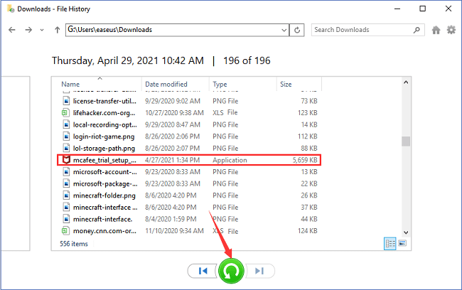 programma's bestanden herstellen vanuit bestandsgeschiedenis