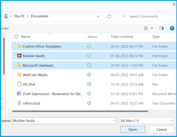 Selecteer bestanden die u op OneDrive wilt uploaden.