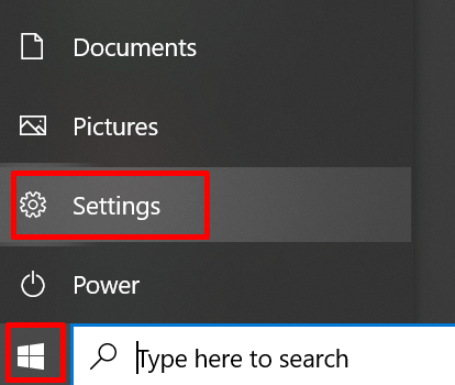 selecteer de instelling vanaf het startscherm