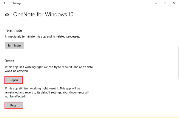 app-reparatie instellen