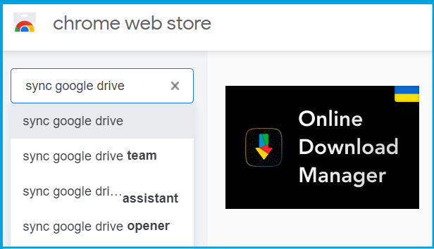 zoek sync google drive om bestanden over te zetten